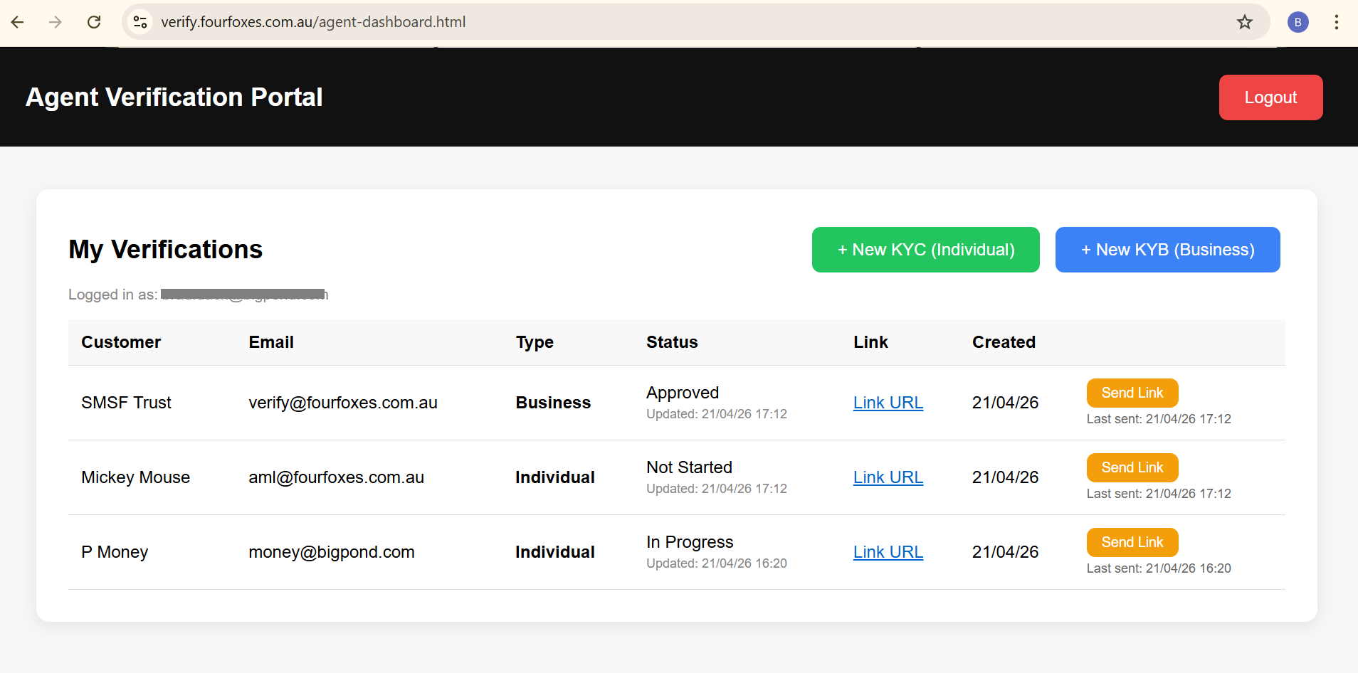 Verify app - agent portal